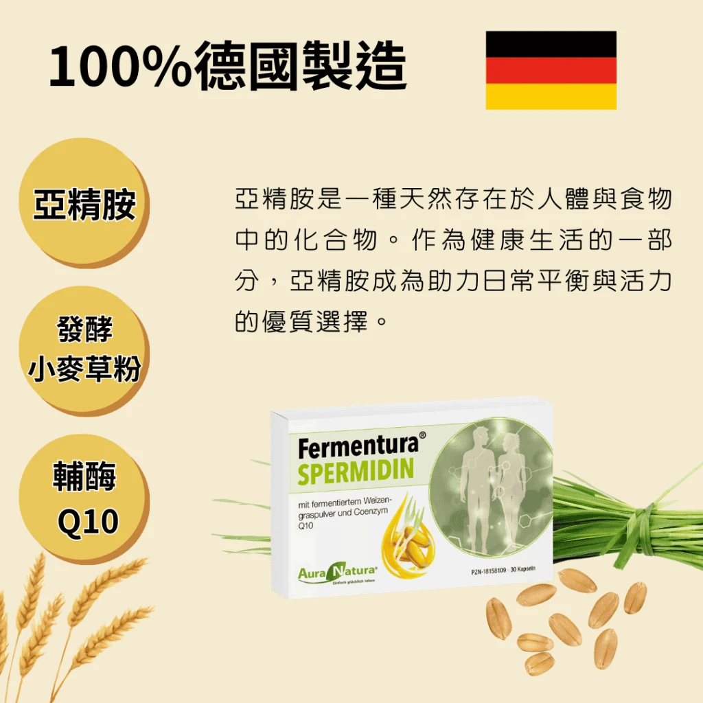 亞精胺是一種天然存在於人體與食物中的化合物。作為健康生活的一部分, 亞精胺成為助力日常平衡與活力的優質選擇。