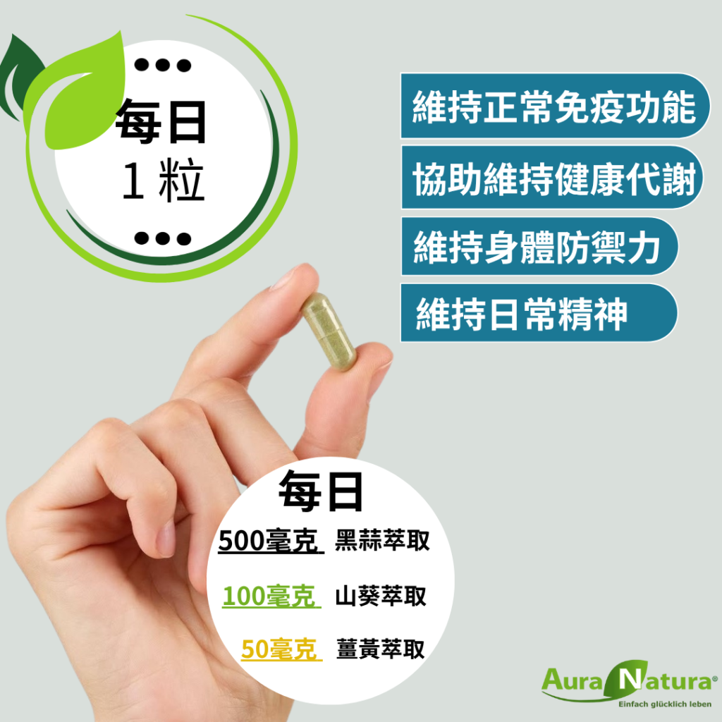 維持正常免疫功能 協助維持健康代謝 維持身體防禦力 維持日常精神